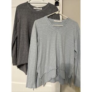 Wilt long sleeve asymmetrical hem Lot Of 2 Shirts Light Blue And Gray Both XS